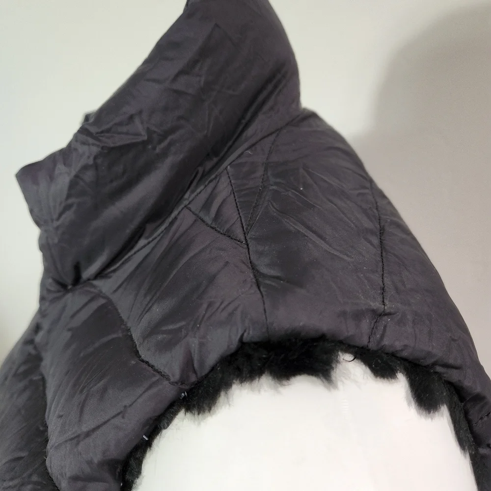 Athabasca Black Black Vest‎ S Reversible Rabbit Fur Full Zip Down Feather Soft - Picture 12 of 14